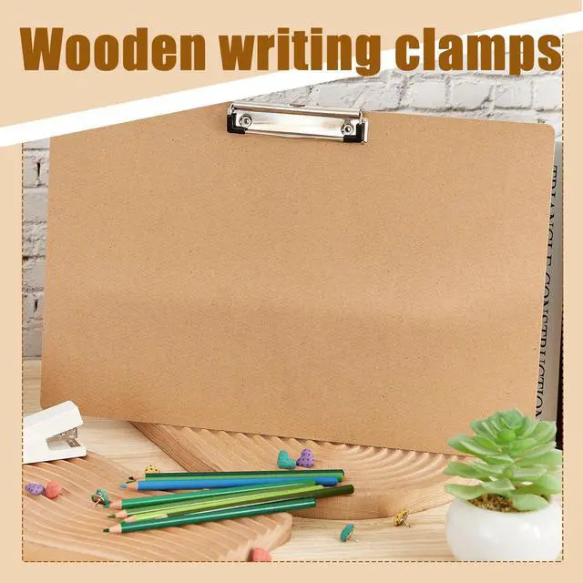 Alt view image 7 of 7 - 32 Pcs 11x17 Clipboard Wooden Horizontal Lap Board Extra Large Wood Clip Board with Low Profile Clip Desk Brown Landscape for Drawing Sketch Art for Classroom Office School Architects