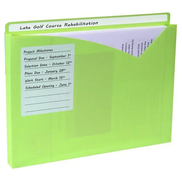 Alt view image 2 of 7 - Write-On Poly File Jackets, Straight Tab, Letter Size, Assorted Colors, (Pack of 125)