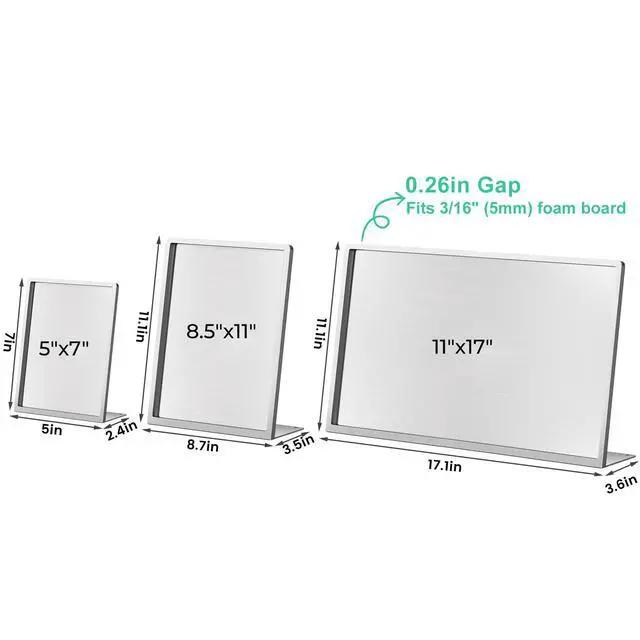 Alt view image 3 of 6 - 2pack 11"x17" Metal Tabletop Sign Holder with Stainless Steel Frame Menu Board Poster Display Stand for Office Store Restaurant Hotels