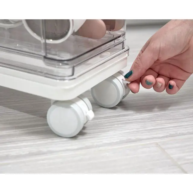 Alt view image 6 of 7 - The Sarah Tanno Collection 5-Drawer Stacking Cosmetic Organizer Cart, Clear