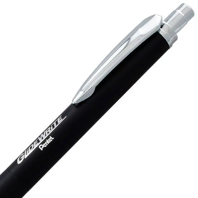 Alt view image 2 of 6 - Glidewrite Executive Ballpoint Pen, (1.0mm) Medium Line, Black Metal Barrel, Black Ink, Box of 12 (BX970A-A)