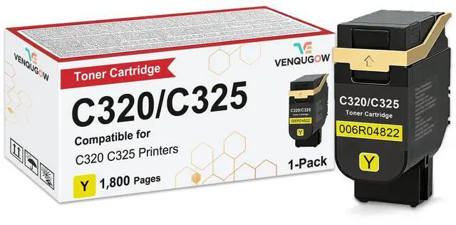 Main image of C320 C325 Toner Cartridge Compatible for Xerox 006R04822 Yellow Toner Cartridge Compatible for Xerox Genuine C320 C325 Printer High Yield 1-Pack with New Chip Yellow