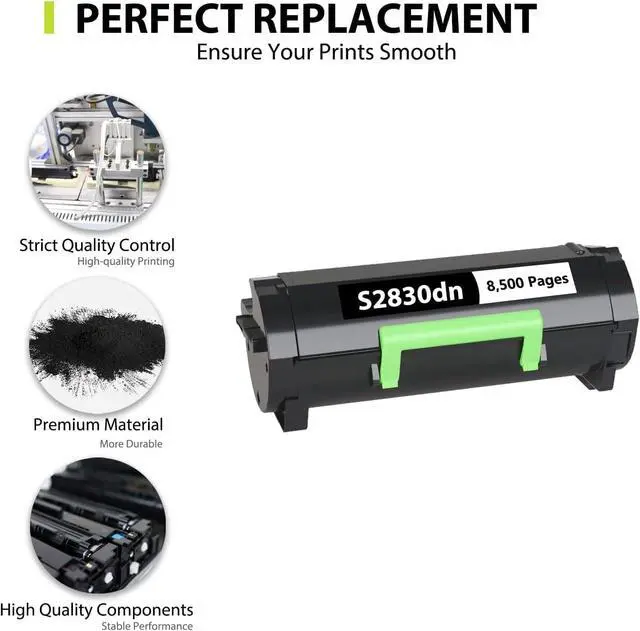 Alt view image 4 of 7 - S2830 S2830dn Toner Cartridge Replacement for Dell S2830dn Toner Cartridge for Dell S2830dn S2830 Printer Series GGCTW, 593-BBYP, FR3HY, CH00D, 593-BBYP, 3RDYK, TC2RH, 593-BBYO (1,7000 Pages,2-Pack)