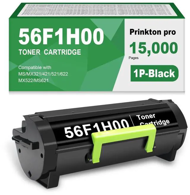 Main image of Remanufactured 56F1H00 (15000 Pages) High Yield Black Toner Cartridge Compatible with Lexmark 56F1H00 56F1000 56F1X00 56F1U00 for MS321 MS421 MS521 MS621 MS622 MX321 MX421 MX521 MX522 MX622 Printers