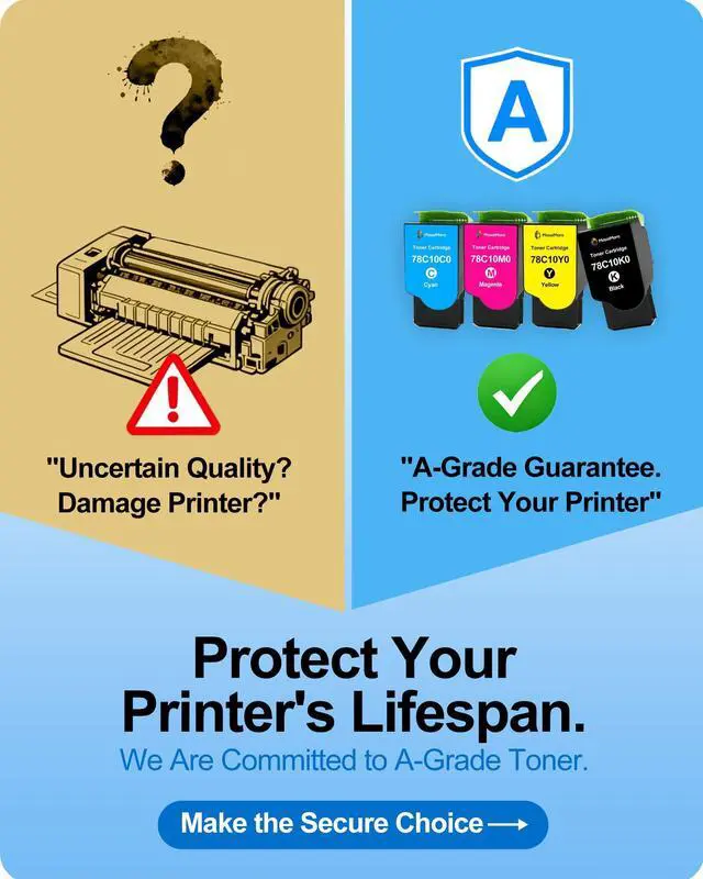 Alt view image 2 of 7 - 78C10K0 78C10C0 78C10M0 78C10Y0 Compatible Toner Cartridge for Lexmark CS521 CS622 CS421 CX421 CX522 CX622 CX625 CS421dn CS521dn CS622de CX421adn CX522ade CX622ade CX625ade CX625adhe Printer