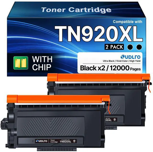 Main image of TN920XL Toner Cartridge Compatible for Brother TN920 TN920XXL TN920UXXL High-Yield Black Toner Replacement for HL-L6210DW HL-L6210DWT HL-L5210DW HL-L5210DN MFC-L5710DW Printer (2-Pack, with Chip)