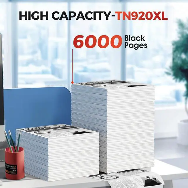 Alt view image 3 of 7 - TN920XL Toner Cartridge Compatible for Brother TN920 TN920XXL TN920UXXL High-Yield Black Toner Replacement for HL-L6210DW HL-L6210DWT HL-L5210DW HL-L5210DN MFC-L5710DW Printer (2-Pack, with Chip)