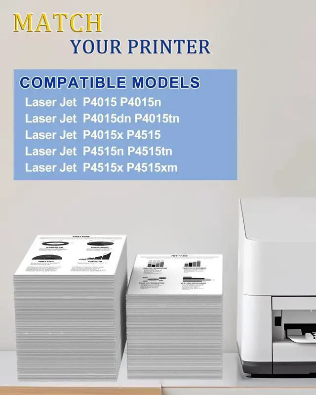 Alt view image 2 of 7 - 64X Black Toner Cartridge High Yield Compatible for HP CC364X | Upgraded 64A CC364A More Capacity Works for LaserJet P4015 P4015n P4015dn P4015tn P4015x P4515 P4515n P4515x(25000pages,2PK)