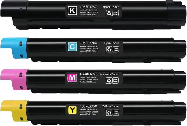 Alt view image 2 of 7 - VersaLink C7000 Toner Cartridges C7000 High Capacity Toners (4-Pack,BK/C/M/Y): Compatible for Xerox 106R03757 106R03764 106R03763 106R03758 Work with C7000 C7000N C7000DN Printer