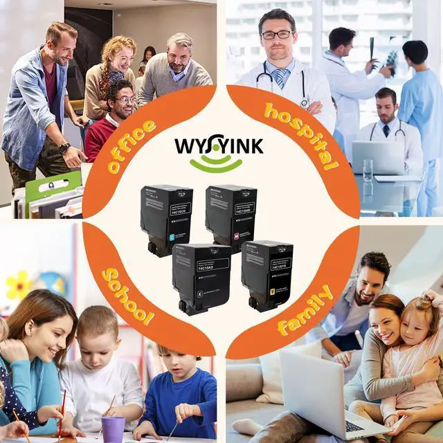 Alt view image 6 of 6 - CS720 High Yield Toner Cartridge Compatible with Lexmark CS725 CX725 CS720 | Replacement for 74C1SK0 74C1SC0 74C1SM0 74C1SY0.4-Pack