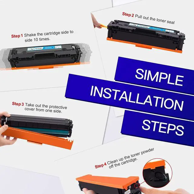 Alt view image 4 of 6 - Compatible Toner Cartridge Replacement for HP 204A 204 A CF510A CF511A CF512A CF513A to use with Color LaserJet Pro MFP M180nw M154nw M180n M154a MFP M181fw Printer (4 Pack)