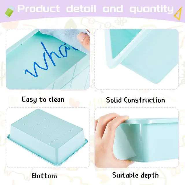 Alt view image 3 of 6 - 12 Pcs Plastic Flat Storage Tray Classroom Paper Bins Containers School Office Letter Basket Art Book Organization File Holder(Pastel Color)