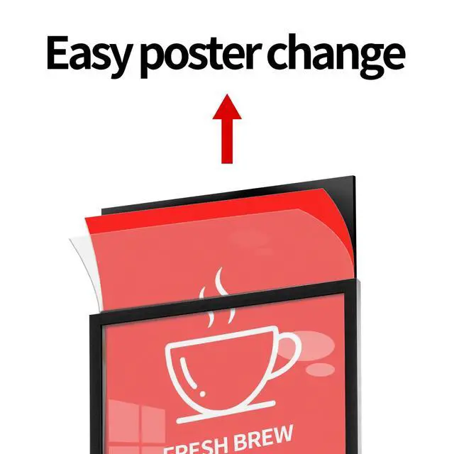 Alt view image 6 of 7 - Sign Holder Floor Stand, Heavy Duty Pedestal 22×28 in Slide-In Double Sided Poster Banner Stand for Board Display (Black)