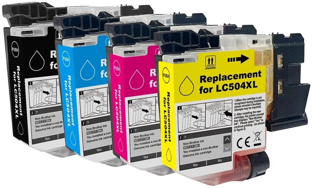 Alt view image 2 of 6 - High Yield LC504 LC504XL Ink Cartridge 4-Pack Compatible with Brother MFC-J1355DW MFC-J1365DW MFC-J1367DW Printers for INKvestment 1355 1365 1367 Ink Cartridges