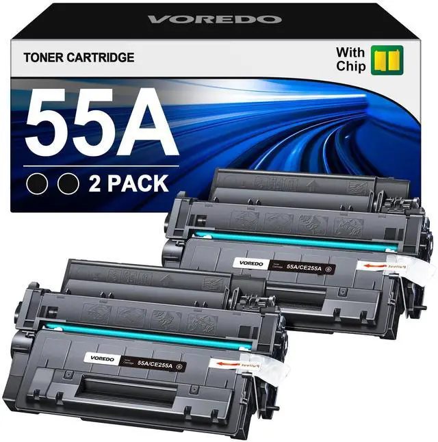 Main image of 55A Black Toner Cartridge High Yield (6,000 Pages) Replacement for HP 55A CE255A 55X CE255X Toner for LaserJet P3015 P3015dn P3015x Pro 500 MFP M521dn M521dw M521 M525 Series Printer (Black, 2-Pack)