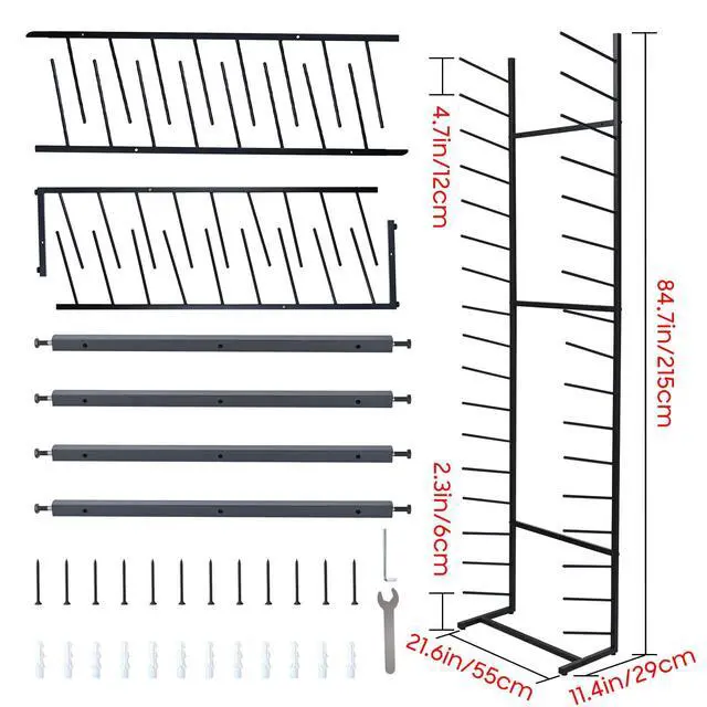 Alt view image 6 of 7 - Blueprint Storage Rack,16-Tier Metal Poster Display Rack Wall Mount Blueprint Holder for Office Construction Engineering Vertical Poster Storage for Roll of Drawing Art Paper