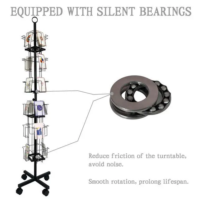 Alt view image 5 of 6 - Greeting Card Rack: Enhance Your Display with a 24-Pocket Rotating Countertop Solution for Postcards, Brochures, and Greeting Cards (Black, 65H - 24 Pockets)