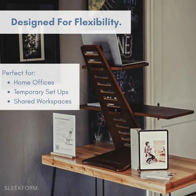 Alt view image 5 of 7 - Saint John Standing Desk Converter - Walnut, Includes Tote Bag