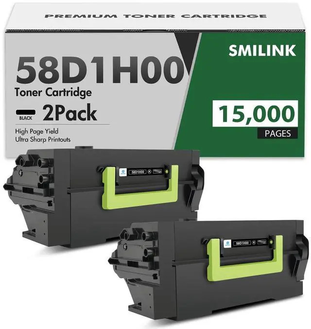 Main image of 58D1H00 Black High Yield Toner Cartridge 58D1000 MS823 MS821 2-Pack | Remanufactured Compatible for Lexmark MS822 MS825 MS821dn MS823dn MS725 MS826 MX721 MX722 MX822 MX826 MS823n MS825dn Printer