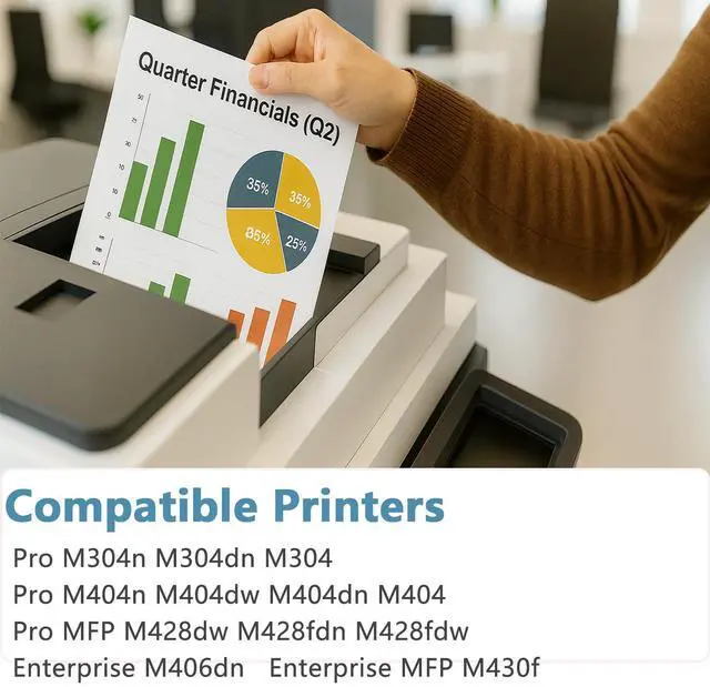 Alt view image 2 of 7 - 58A CF258A Black Toner Cartridges Compatible Replacement for HP 58 58X CF258X LaserJet Pro MFP M428dw M428fdn M428fdw M404 LaserJet Enterprise M406dn M430f, Pro M404n M404dw M404dn M404 M304n M304dn