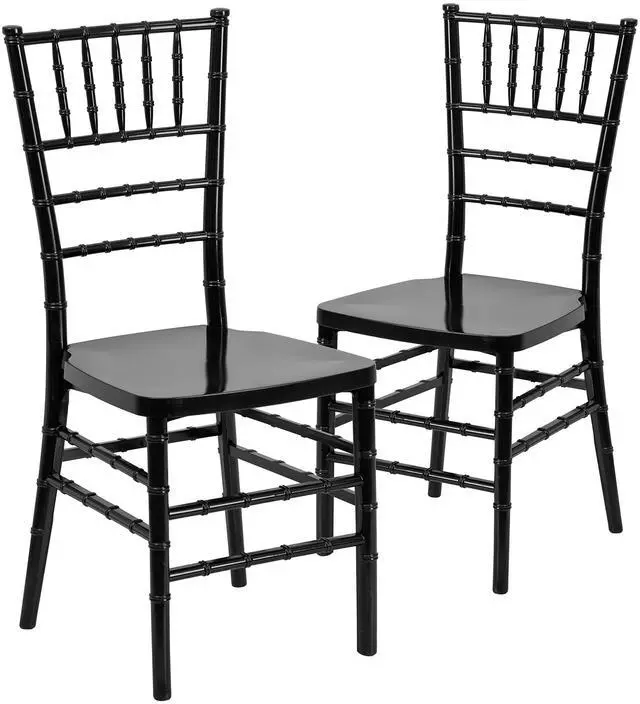 Main image of 2 Pack HERCULES PREMIUM Series Black Resin Stacking Chiavari Chair