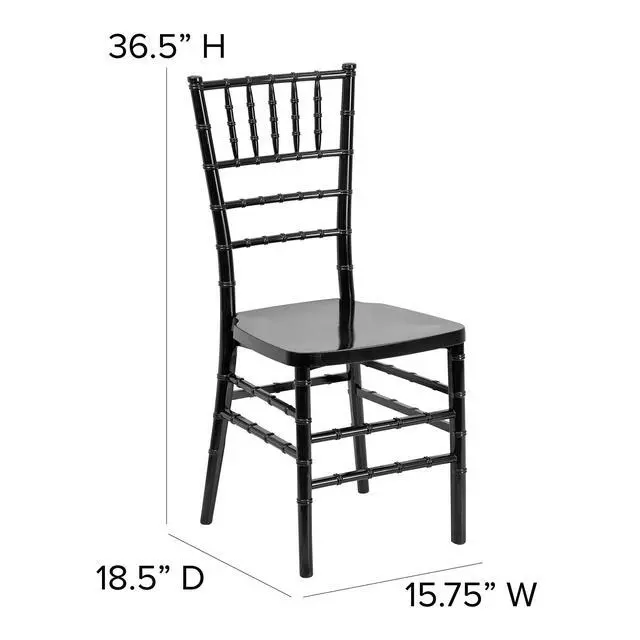 Alt view image 3 of 7 - 2 Pack HERCULES PREMIUM Series Black Resin Stacking Chiavari Chair