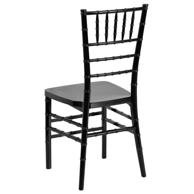 Alt view image 6 of 7 - 2 Pack HERCULES PREMIUM Series Black Resin Stacking Chiavari Chair