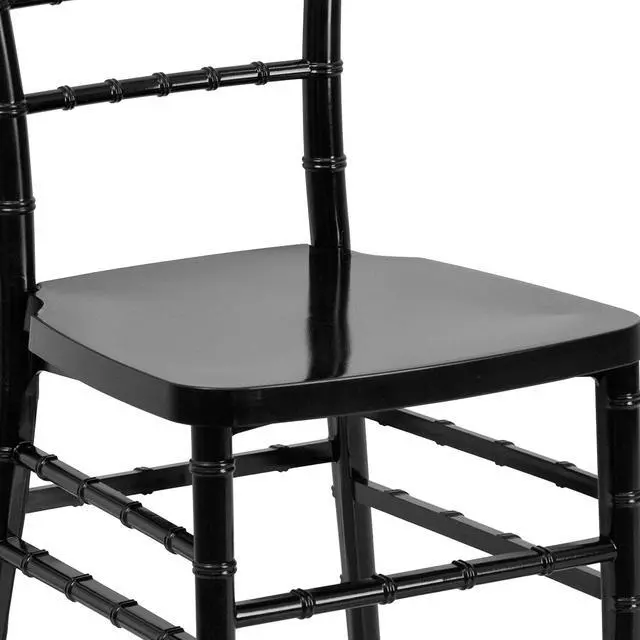 Alt view image 7 of 7 - 2 Pack HERCULES PREMIUM Series Black Resin Stacking Chiavari Chair