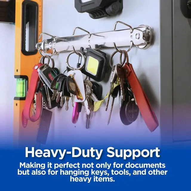 Alt view image 6 of 7 - 10 Pack Magnetic 3 Ring Binder Locking Mechanism for Hanging, 1 Inch D-Ring Holds 225 Sheets, Heavy Duty for 8.5 x 11 Paper, 50 Sheet Protectors Included, 5S Whiteboard Cabinet
