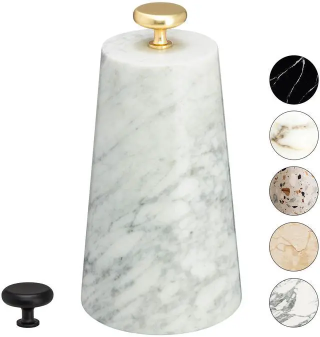 Main image of Marble Decorative Door Stop, Cute Door Stopper with Cast Iron Handle, Heavy Weighted Door Stop for Your Indoor or Outdoor Door, Heavy Door Stopper Weight/Rock for Country Home Decor (2 Knobs, 6lbs)