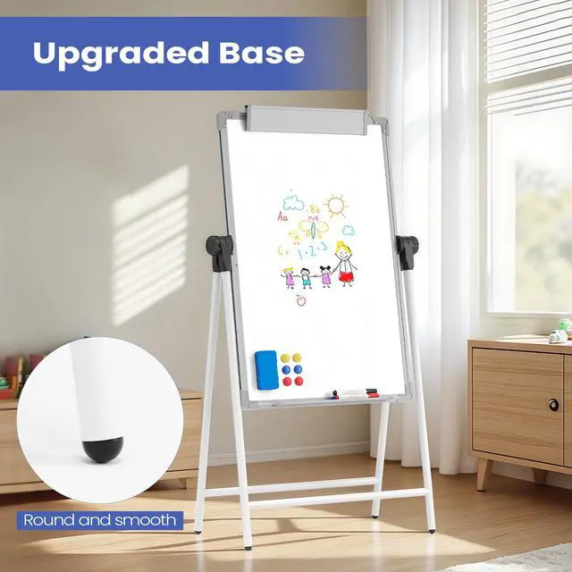 Alt view image 5 of 7 - Large Double Sided White Board with Stands, 36" x 24" A-Stand Dry Erase Easel, Portable Flip Chart Easel with Height Adjustable Design for Home, School, Office