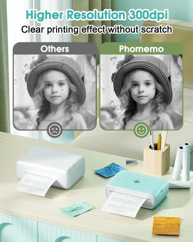 Alt view image 3 of 7 - M04S Sticker Thermal Printer AI Smart Printer Bluetooth Printpod Note Printer, Support 2/3/4 inch Printing Width, 300 dpi,Compatible with Phones, Suitable for Gift, Notes, documents