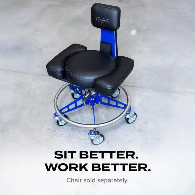 Alt view image 7 of 7 - Big Boy Extender Attachment for Shop Chair - Adds 7" Width | 4" Thick cushion and 14" seat depth for swivel chairs, Compatible with EZ-Lift Rolling Stools, Made in USA