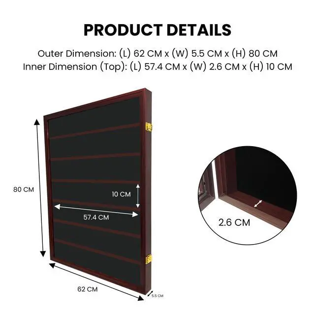 Alt view image 4 of 7 - Wall-Mounted Black (7 Rows) NGC PCGS ICG Wooden Coin Slab Display Case Holder Frame Cabinet Storage for Coin Collection Medal Badges Sport Card Trading Card Collectibles Organization