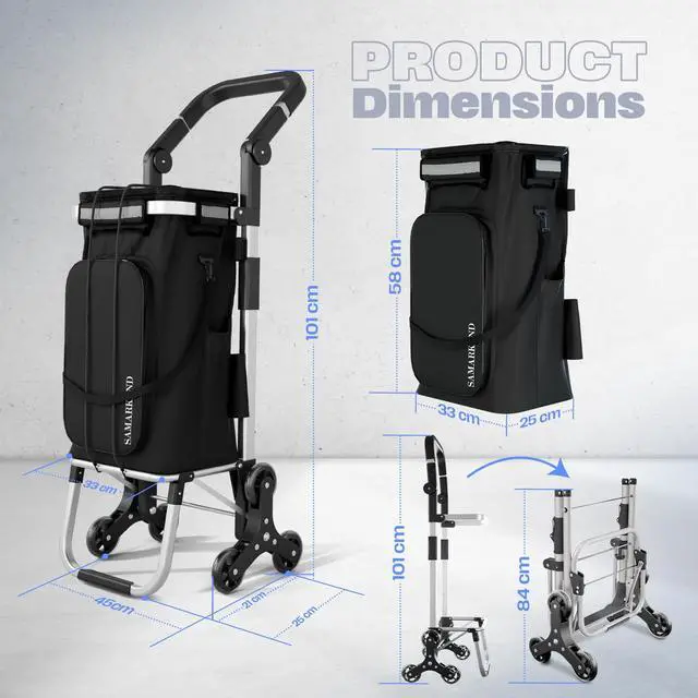 Alt view image 3 of 7 - Folding Cart With Wheels Waterproof 88 lb, Phone Support & Elastic Ropes for Grocery Shopping Grocery Cart On Wheels Foldable - Carts With Wheels For Groceries, Shopping Carts For Groceries Foldable