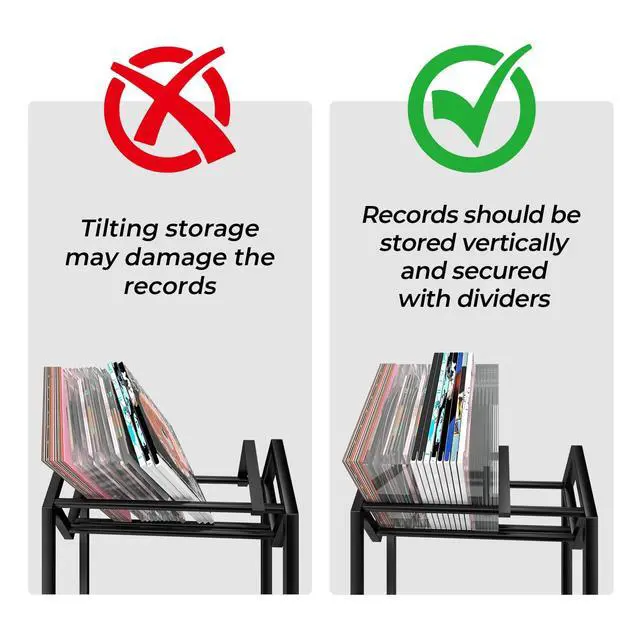 Alt view image 5 of 7 - Vinyl Record Storage Rack with 360°Rotation Wheels,Record Holder for Albums,Metal LP Storage Shelf