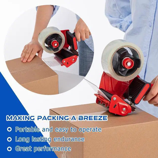Alt view image 5 of 7 - 6 Pcs 3 Inch Packing Tape Gun Heavy Duty Tape Dispenser | Non Slip Silicone Handle, Portable for Shipping, Moving, Carton and Box Sealing