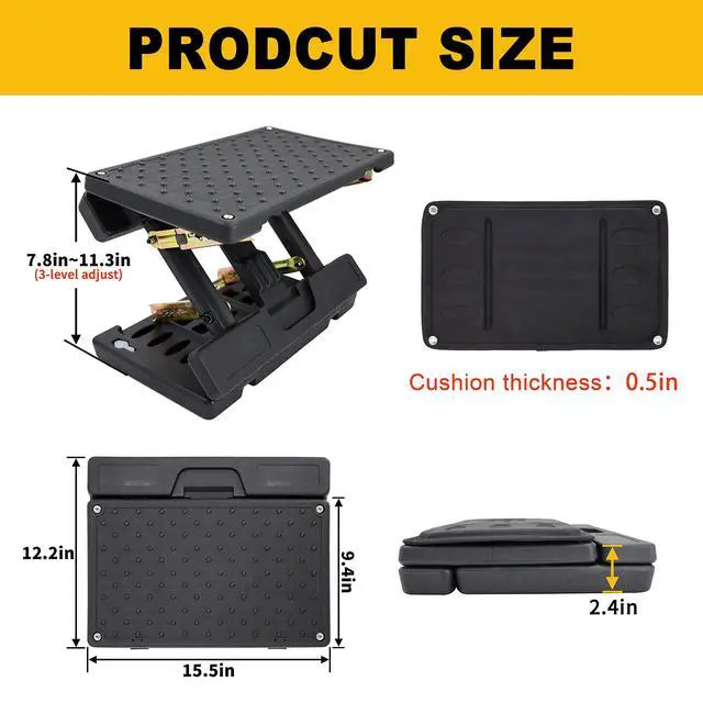 Alt view image 3 of 6 - Adjustable Foot Rest Under Desk - Ergonomic Office Foot Stool with Massage, Leg Rest for Desk, Anti-Slip Design for Home & Work, Improves Posture (Black)