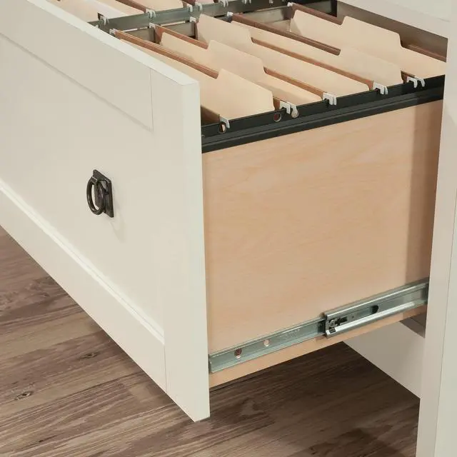 Alt view image 6 of 7 - August Hill File Cabinet 1-Drawer with Open Shelf, Legal Size Filing Cabinet - Soft White Finish