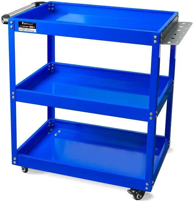 Main image of 3-Tier Rolling Tool Cart, Thickened 440LBS Metal Mechanic Tool Cart on Wheels, Heavy Duty Rolling Carts with Wheels, Utility Service Carts for Mechanics Garage Warehouse Workshop Repair Shop