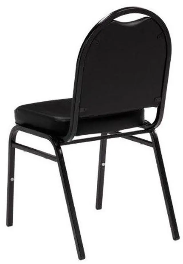 Alt view image 5 of 6 - Commercial Furniture 250 Series Stack Chairs (Pack of 3)- Black Vinyl/Black Frame