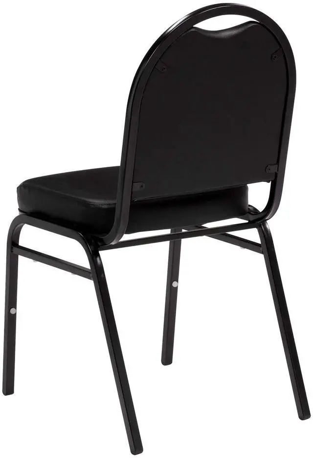 Alt view image 4 of 6 - Commercial Furniture 250 Series Stack Chairs (Pack of 3)- Black Vinyl/Black Frame