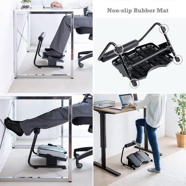 Alt view image 2 of 7 - Adjustable Rocking Foot Rest for Under Desk at Work, Ergonomic Office Footrest Foam Leg Rest Elevated Under Table, Standing Desk Foot Rocker Stand Support (Black)