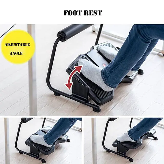 Alt view image 4 of 7 - Adjustable Rocking Foot Rest for Under Desk at Work, Ergonomic Office Footrest Foam Leg Rest Elevated Under Table, Standing Desk Foot Rocker Stand Support (Black)