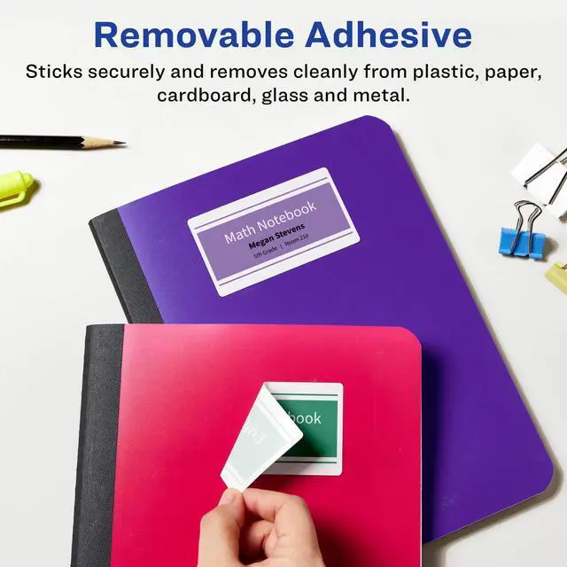 Alt view image 2 of 7 - Matte White Removable Rectangle Labels, Sure Feed Technology, 2" x 4", 1,000 Removable Labels, Laser/Inkjet Printable