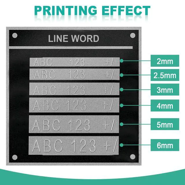 Alt view image 6 of 7 - Metal Nameplate Stamping Machine Semi-Automatic Embosser Dog Tag Printer Label Marking Machine for Aluminum/Stainless Steel/Copper Nameplate (3mm Character Wheel)