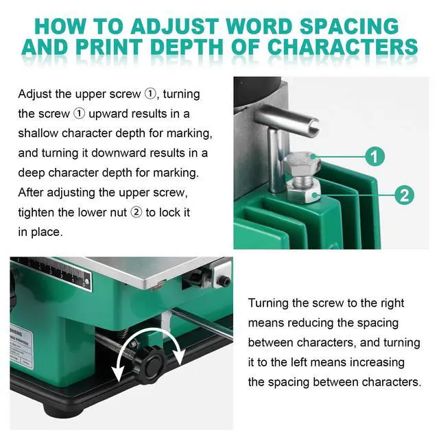 Alt view image 7 of 7 - Metal Nameplate Stamping Machine Semi-Automatic Embosser Dog Tag Printer Label Marking Machine for Aluminum/Stainless Steel/Copper Nameplate (3mm Character Wheel)