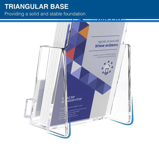 Alt view image 5 of 7 - Brochure Holder 4x9 Inch Acrylic Literature Holders Clear Flyer Display Stand with Business Card Slot Pamphlet Holder Multi Purpose Organizer for Office, Lobby, Hotels, Trade Shows, 12 Pack