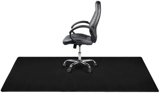 Main image of Workstation Desk Chair Mats for Carpet with Grippers - Home & Office Floor Protector, Easy to Clean, Stain-Resistant Vinyl Black, 46 Inches x 96 Inches, Made in The USA