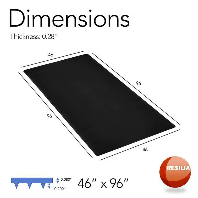 Alt view image 5 of 7 - Workstation Desk Chair Mats for Carpet with Grippers - Home & Office Floor Protector, Easy to Clean, Stain-Resistant Vinyl Black, 46 Inches x 96 Inches, Made in The USA